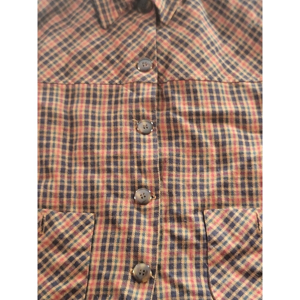 Vintage Windridge Cheryl Nash Blazer Jacket Women Sz S Ginger Plaid Rayon Boho - Picture 5 of 9